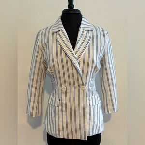 Moodie Blue and White Striped Blazer
